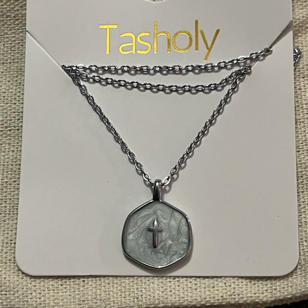 Silver Vacker Cross Pendant Necklace Tasholy